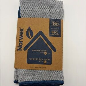 Norwex Kitchen Cloth with BacLock - Gray with Blue Trim